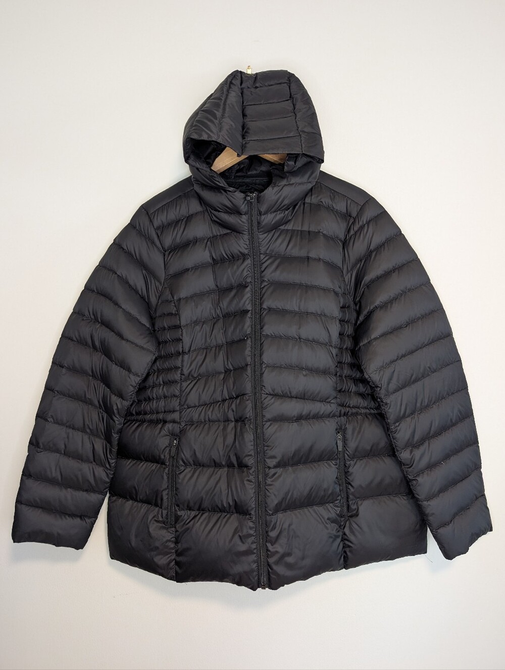 2XL Reitmans Black Quilted Down Puffer Jacket With Bag
